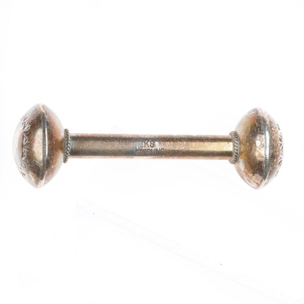 Kirk Smith Navajo & Other sterling silver/turquoise hand stamped baby rattles