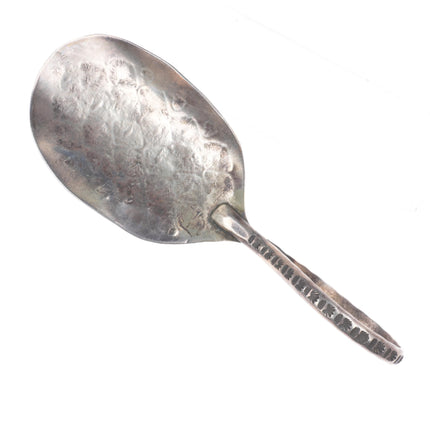 Vintage Navajo hand stamped sterling silver coffee/tea caddy scoop