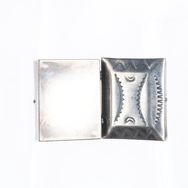 Vintage Navajo hand stamped sterling silver trinket/pill box