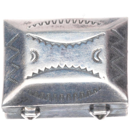 Vintage Navajo hand stamped sterling silver trinket/pill box