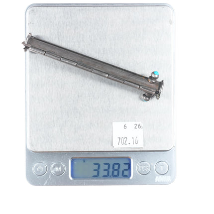 Vintage southwestern sterling silver modernist turquoise cigarette holder