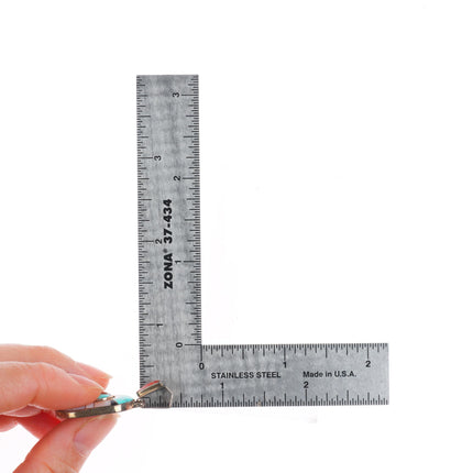 Don Dewa Zuni sterling silver, turquoise, coral, shell spinner pendant