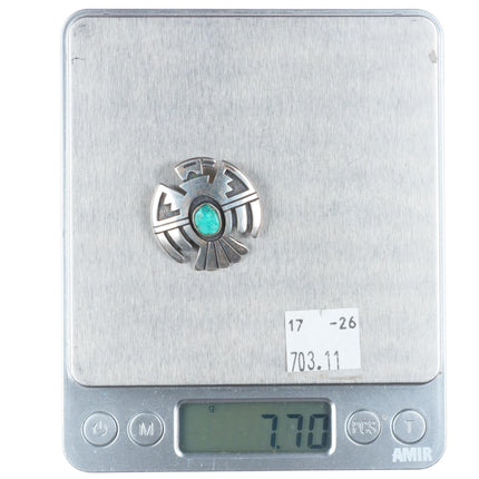 Vintage Ted Wadsworth Hopi sterling and turquoise thunderbird pin/brooch