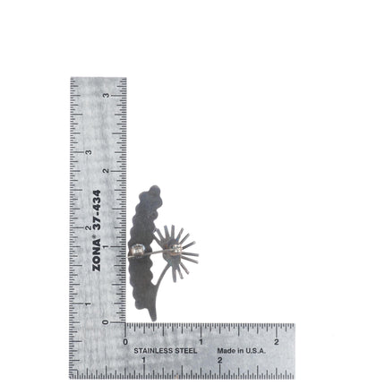 Vintage Zuni sterling silver snake eye turquoise desert blossom pin/brooch