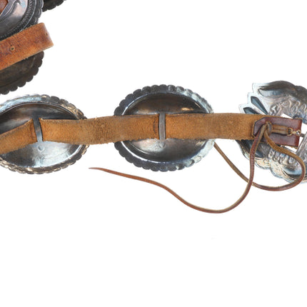 44" Harry Morgan Navajo sterling silver repousse 1st phase style concho belt