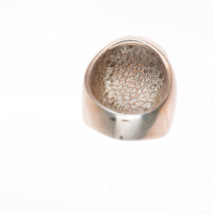 sz7 Vintage Southwestern sterling silver kokopelli ring in overlay style