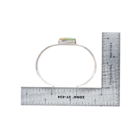 6.1" Danny Clark Navajo stamped sterling silver Royston turquoise cuff bracelet