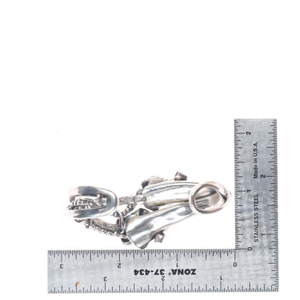 6.1" sz5 Sam Patania Modernist sterling silver/18k gold coral cuff bracelet/ring