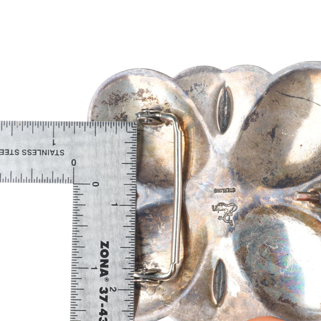 Big Delbert Gordon Navajo Carico Lake Turquoise sterling silver belt buckle