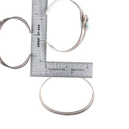 5.5"-7" Vintage Southwestern/Navajo sterling silver-turquoise cuff bracelet lot