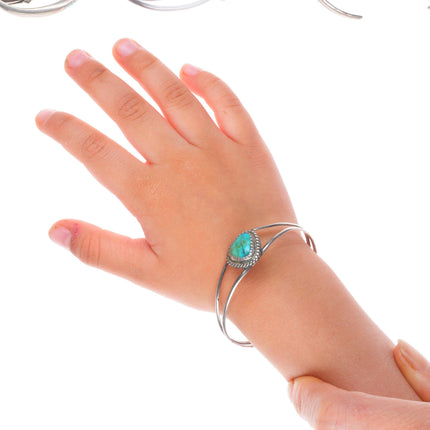 6"-6.6" Vintage Southwestern/Navajo sterling silver-turquoise cuff bracelet lot