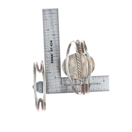 6"-6.4" Vintage Southwestern/Navajo sterling silver-turquoise cuff bracelet lot