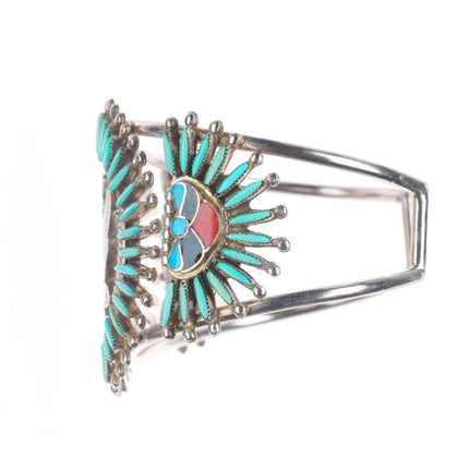 6.6" Delphine Tsadiasi Zuni sterling silver needlepoint/Knifewing cuff bracelet