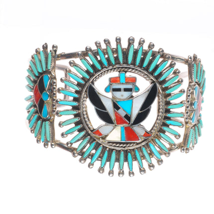 6.6" Delphine Tsadiasi Zuni sterling silver needlepoint/Knifewing cuff bracelet