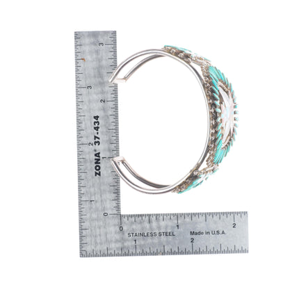 6.6" Delphine Tsadiasi Zuni sterling silver needlepoint/Knifewing cuff bracelet