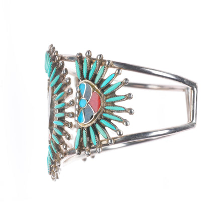 6.6" Delphine Tsadiasi Zuni sterling silver needlepoint/Knifewing cuff bracelet