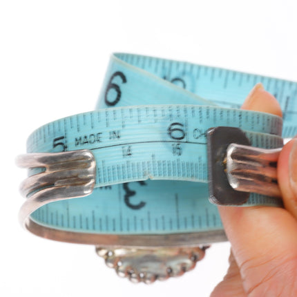 6.2" Vintage Navajo sterling silver turquoise high grade turquoise cuff bracelet