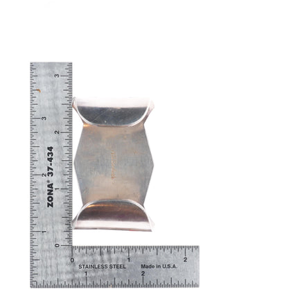 6" AD Banteah Zuni sterling silver Cardinal turquoise/coral inlay cuff bracelet