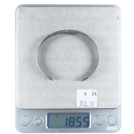 6.5" Antique Navajo ingot silver stamped/chiseled repousse cuff bracelet