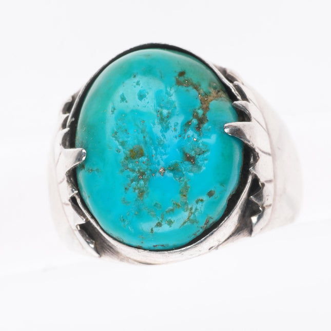 sz10.5 FG Zuni vintage sterling silver turquoise men's ring