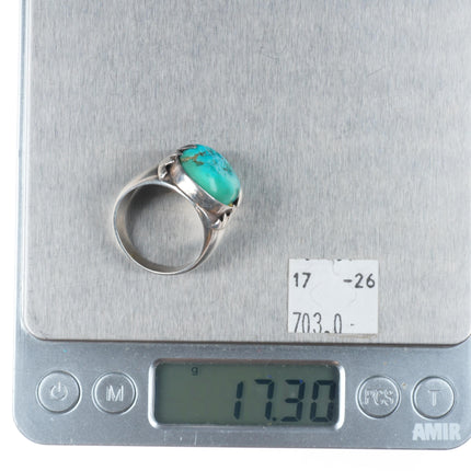 sz10.5 FG Zuni vintage sterling silver turquoise men's ring