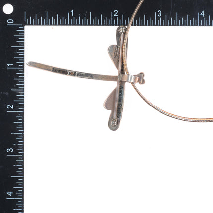 Na Na Ping Yaqui sterling silver ammolite dragonfly pendant/pin brooch