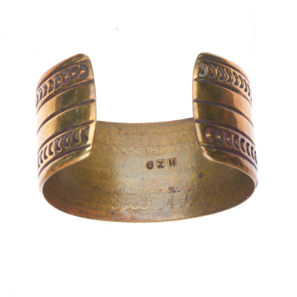 6.75" Cippy Crazy Horse Cochiti pueblo brass deep stamped cuff bracelet