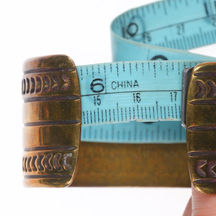 6.75" Cippy Crazy Horse Cochiti pueblo brass deep stamped cuff bracelet