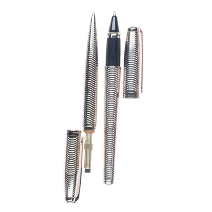 Prestige Ballpoint Pen set S.T. Dupont Fidelio Palladium Wavy Pattern