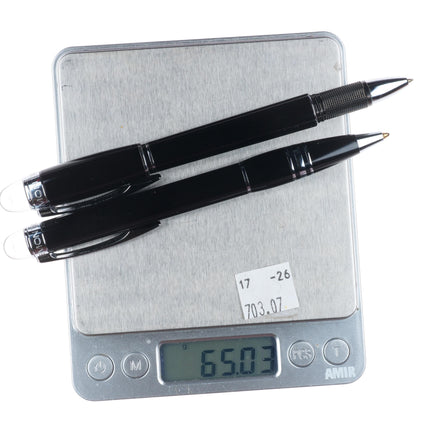 German Montblanc Black Resin Starwalker Ballpoint Pen set