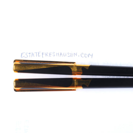 S.T. Dupont French Art Nouveau Fountain Pen and rollerball 18k gold nib