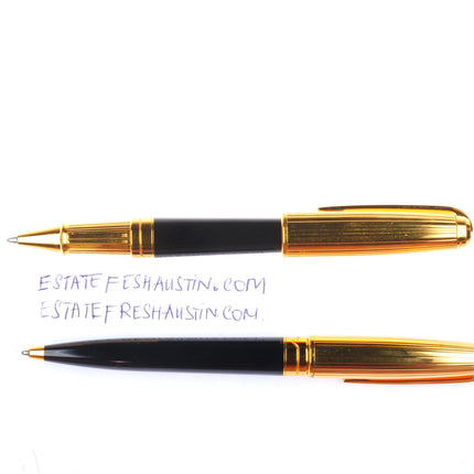 S.T. Dupont French Olympio Black with Gold Cap Rollerball Pens