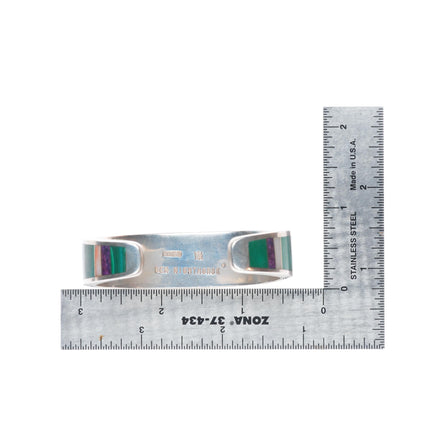 6" Ben Nighthorse Campbell Cheyenne sterling silver sugilite inlay cuff bracelet