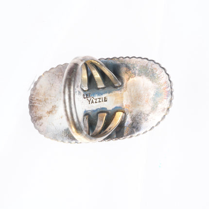 sz7 Lee Yazzie Navajo vintage sterling silver high grade turquoise ring