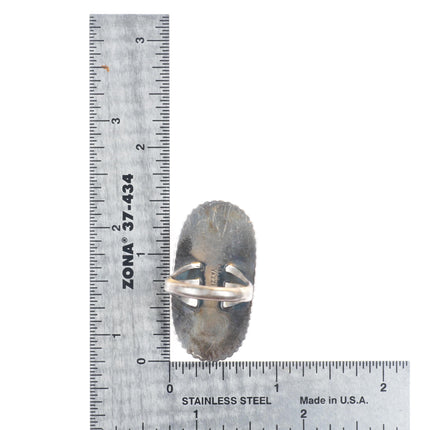 sz7 Lee Yazzie Navajo vintage sterling silver high grade turquoise ring