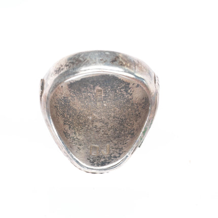 sz12 BJ Vintage Navajo sterling silver turquoise eagle men's ring