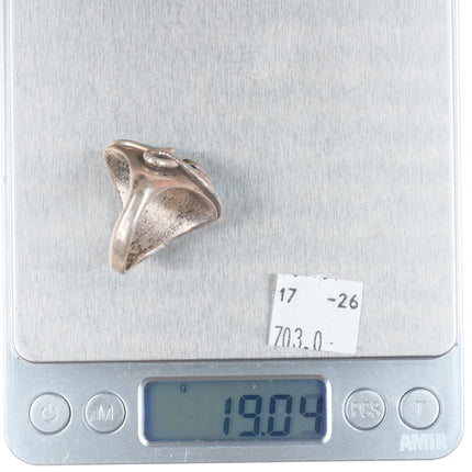 sz11.75 vintage Effie Calavaza Zuni sterling silver 2 stone turquoise snake ring