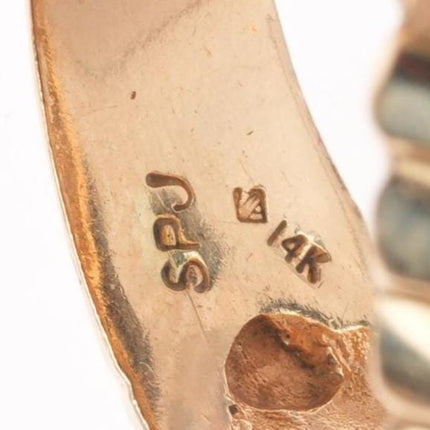 sz11 14k gold natural diamond vintage nugget men's ring