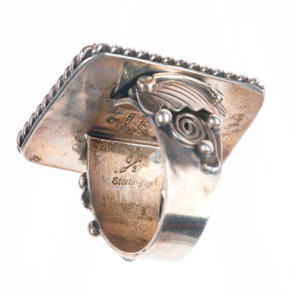 sz13.5 Pilot Mountain Turquoise Navajo Sterling silver ring Golden Eagle trading