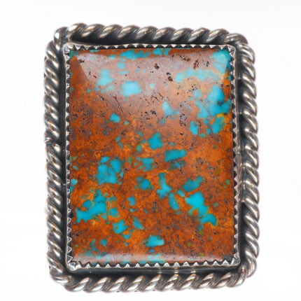 sz13.5 Pilot Mountain Turquoise Navajo Sterling silver ring Golden Eagle trading