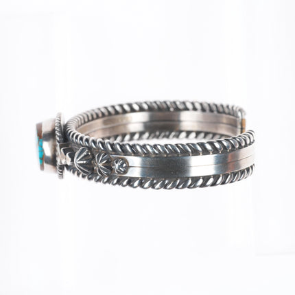 6.5" Vintage Navajo sterling silver high grade Royston turquoise cuff bracelet