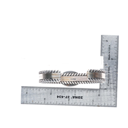 6.5" Vintage Navajo sterling silver high grade Royston turquoise cuff bracelet