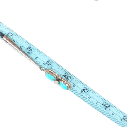 vintage Effie Calavaza Zuni sterling silver turquoise nugget snakes bolo tie