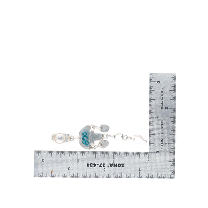 Geneva Apachito Navajo sterling silver mediterranean coral chandelier earrings