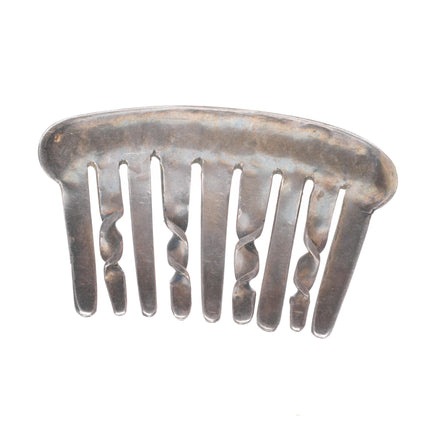 Navajo 30's-40's ingot or sterling silver turquoise row hair barrette/piece