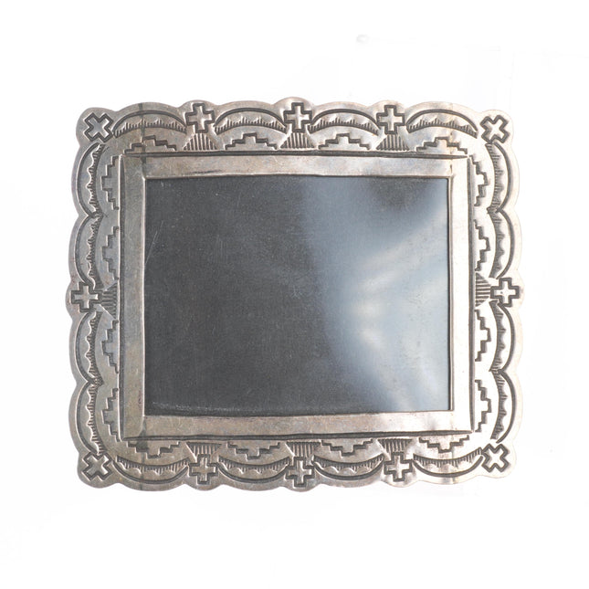 Vintage Navajo sterling silver hand stamped picture frame