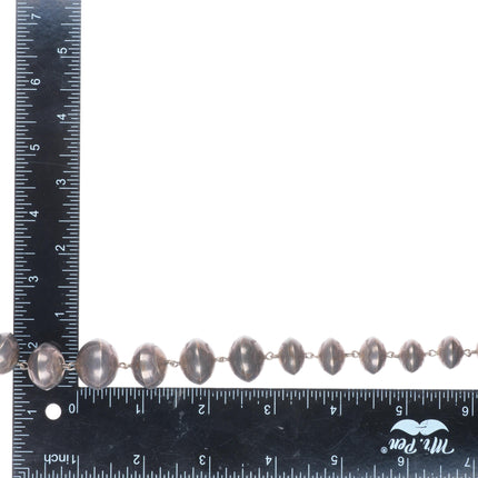 25" Vintage handmade Navajo pearls hand stamped beaded necklace