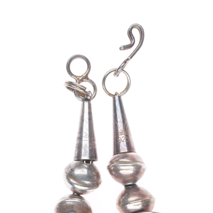 23.5" Southwestern sterling silver pillow bead necklace