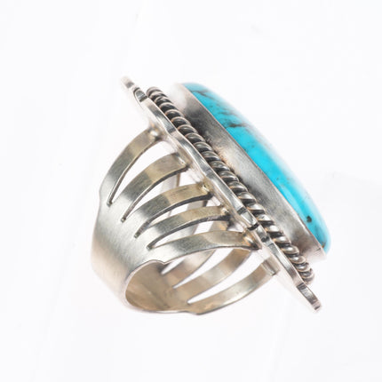 sz5.5 Big Navajo Running Bear Shop sterling silver and turquoise ring