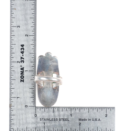 sz8 Vintage Navajo sterling silver Royston turquoise long ring